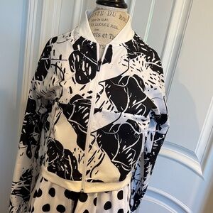 adidas Black and White Graphic Bomber Jacket